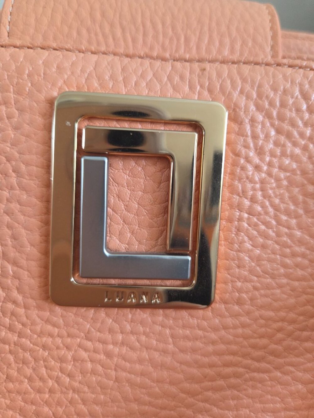$395 MSRP LUANA Italy Origami Pebble Genuine Leather Coral Tot Purse Bag Preppy - Picture 11 of 13